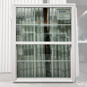 48x60 SINGLE HUNG WHITE WITH GRIDS VINYL WINDOW