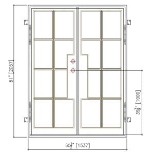 60x80 LEFT HAND DOUBLE IRON SLIM FD-19