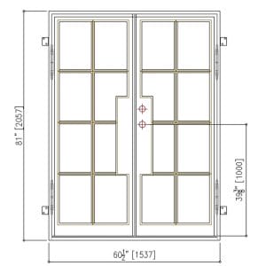 60x80 RIGHT HAND DOUBLE IRON SLIM FD-19