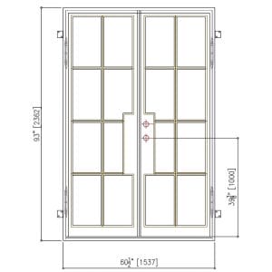 60x93 RIGHT HAND DOUBLE IRON SLIM FD-19