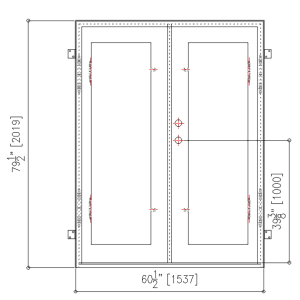 60x79.5 RIGHT HAND DOUBLE IRON 1 LITE PATIO RETRO