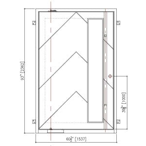 60x93 LEFT HAND PIVOT IRON UPTOWN