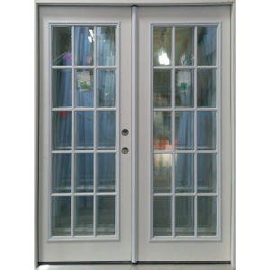 72x80 LEFT HAND DOUBLE FIBERGLASS 15 LITE EXTERNAL GRIDS