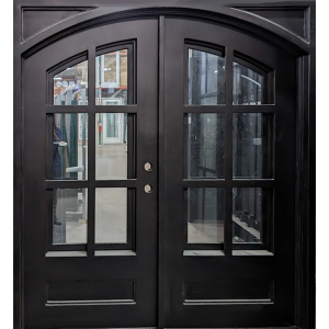 60x80 LEFT HAND DOUBLE IRON 6 LITE SQUARE TOP PANEL