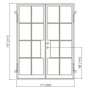 72x96 RIGHT HAND DOUBLE IRON SLIM FD-19