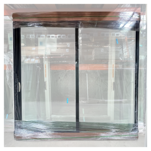 96x96 LEFT HAND DOUBLE BLACK SLIDING PATIO VINYL
