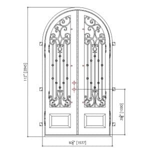 60x112 LEFT HAND IRON PORTLAND FLEMISH