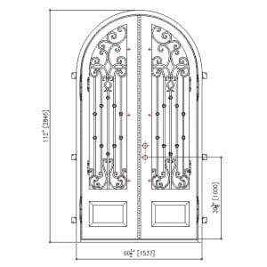 60x112 RIGHT HAND IRON PORTLAND FLEMISH