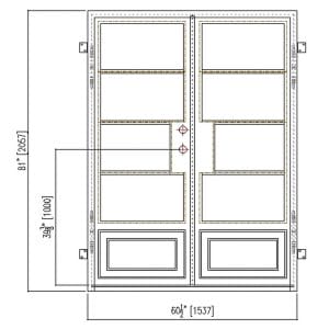 60x80 LEFT HAND DOUBLE IRON CELLIA