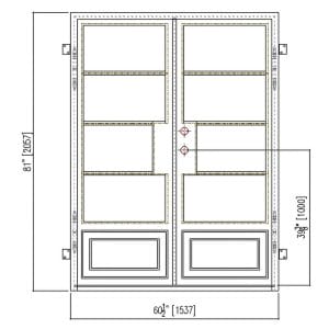 60x80 RIGHT HAND DOUBLE IRON CELLIA