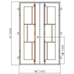 60x93 LEFT HAND DOUBLE IRON MODELO