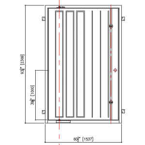 60x93 LEFT HAND PIVOT IRON LIDO SQUARE TOP REEDED