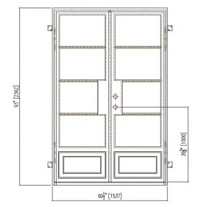 60x93 RIGHT HAND DOUBLE IRON CELLIA