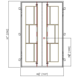 60x93 RIGHT HAND DOUBLE IRON MODELO