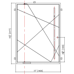 72x96 LEFT HAND PIVOT IRON ESTANCIA SQUARE TOP