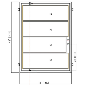 72x96 LEFT HAND PIVOT IRON MARCY