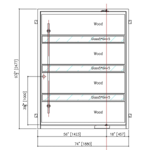 72x96 RIGHT HAND PIVOT IRON CAMARGO SQUARE TOP