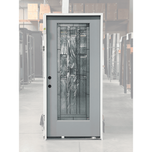 36x80 RIGHT HAND FIBERGLASS FULL VIEW LANCASTER FLUSH GLAZED GREY