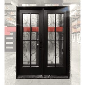 60x80 LEFT HAND DOUBLE FIBERGLASS 4 LITE WATER BLACK