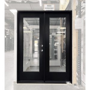 60x80 LEFT HAND DOUBLE FIBERGLASS FULL VIEW FLUSH GLAZED BLACK