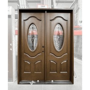 60x80 LEFT HAND DOUBLE FIBERGLASS 3/4 VIEW OVAL PARIS WALNUT
