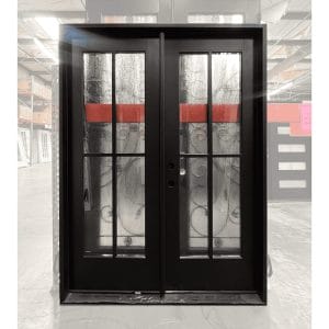 60x80 RIGHT HAND DOUBLE FIBERGLASS 4 LITE WATER BLACK