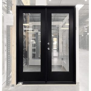 60x80 RIGHT HAND DOUBLE FIBERGLASS FULL VIEW FLUSH GLAZED BLACK