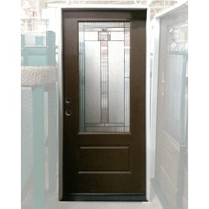 36x80 RIGHT HAND FIBERGLASS 3/4 VIEW ARKALEY FLUSH GLAZED WALNUT